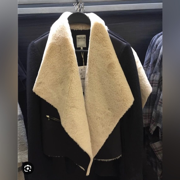 Zara Outerwear Multi-Textured Coat with Zippers Size M - Picture 2 of 9